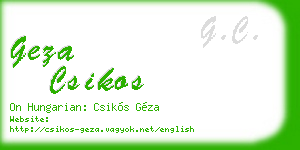 geza csikos business card